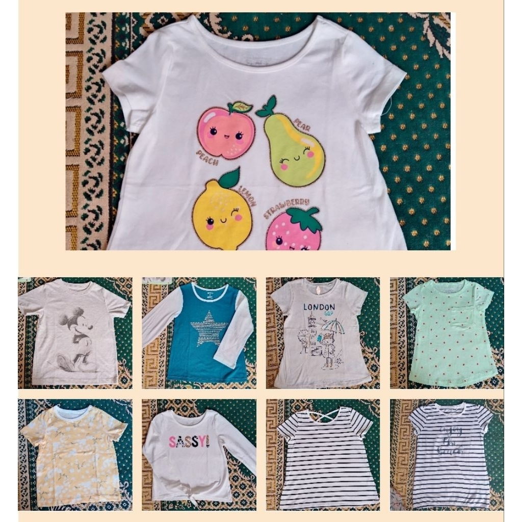 Kaos anak perempuan New sisa Export Brand Disney, place, gap