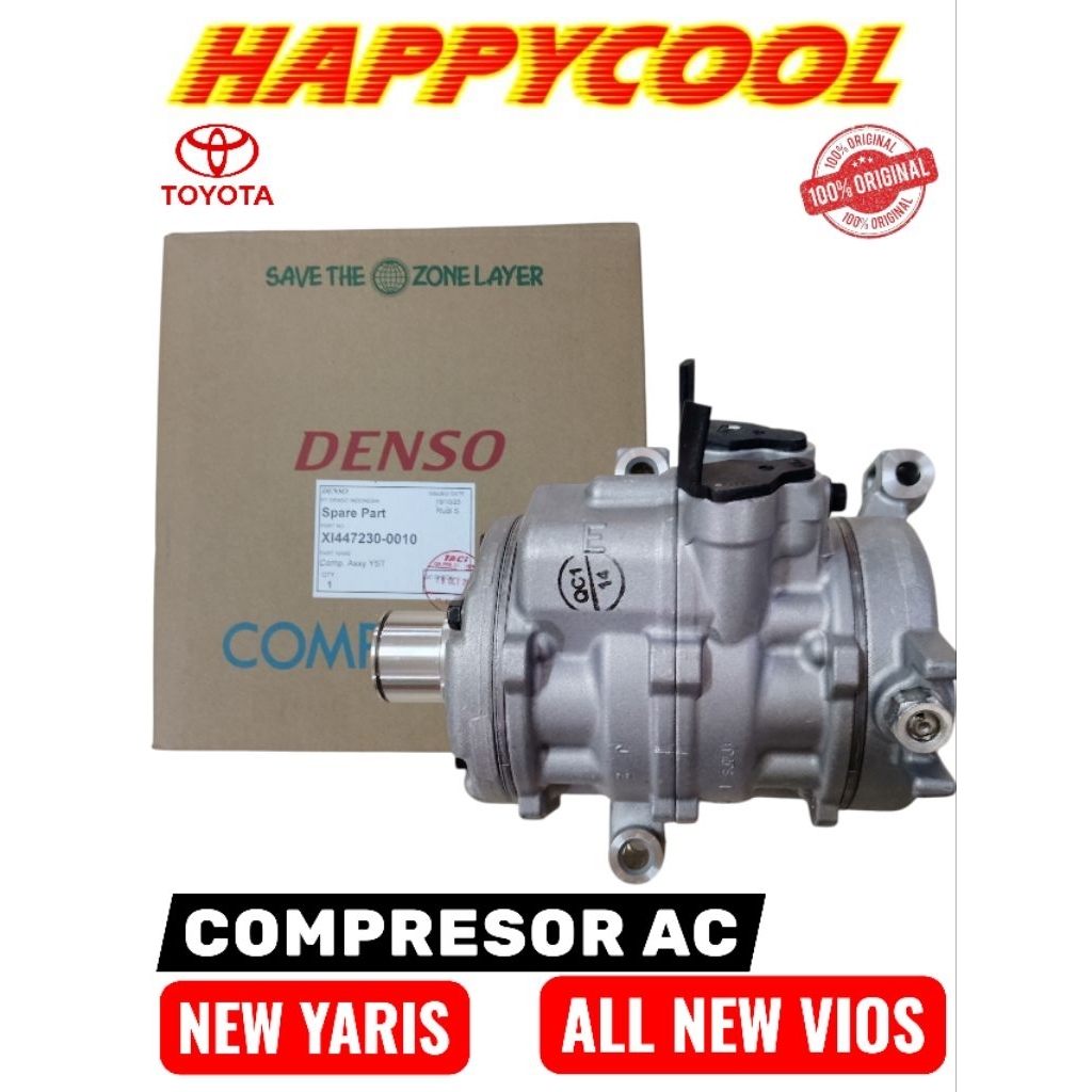 Kompresor Compresor AC Mobil Toyota Yaris New Gen 2 All New Vios Gen 3 2013-2019 Denso asli original