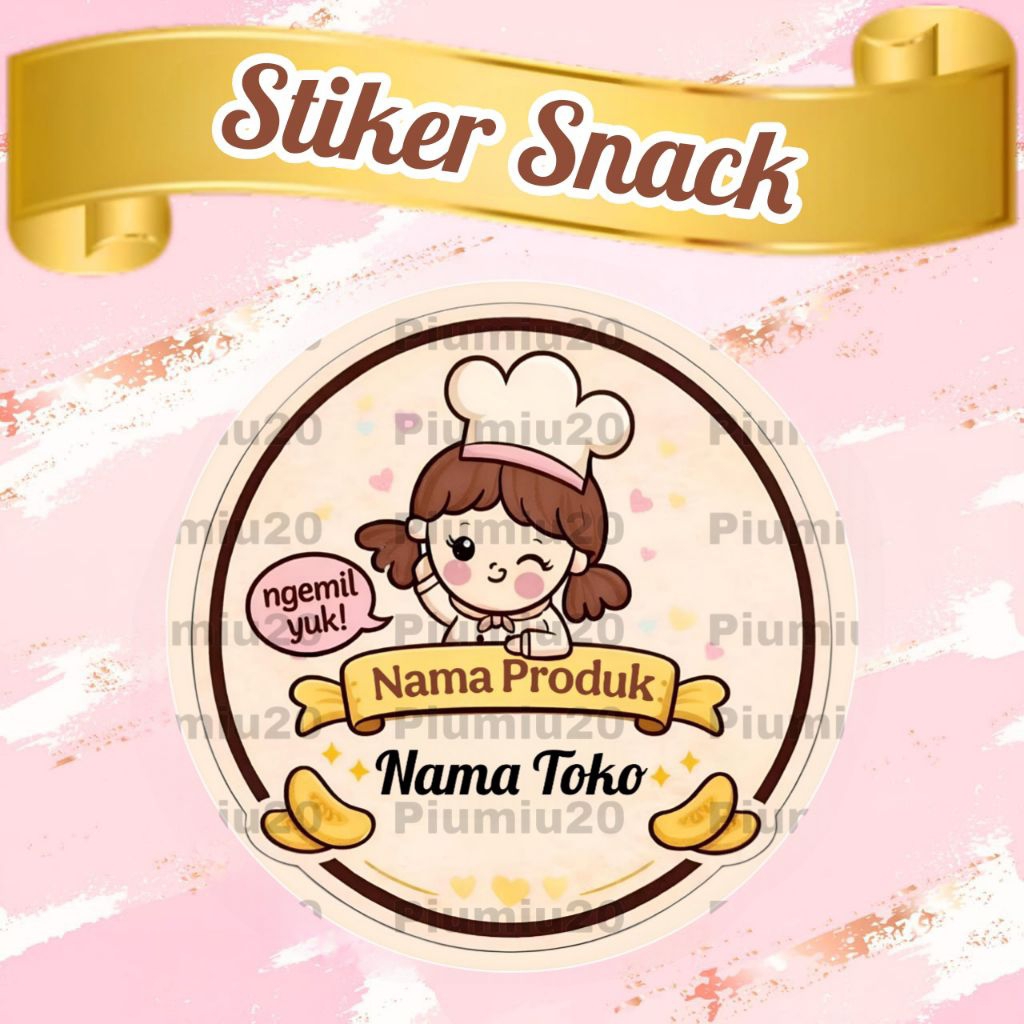 STIKER KEMASAN PRODUK MAKANAN / CEMILAN / SNACK / MAKANAN RINGAN