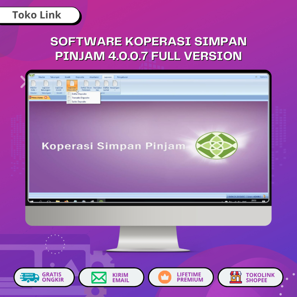SOFTWARE PROGRAM APLIKASI KOPERASI SIMPAN PINJAM KOPERASI 4.0.0.7 FULL VERSION