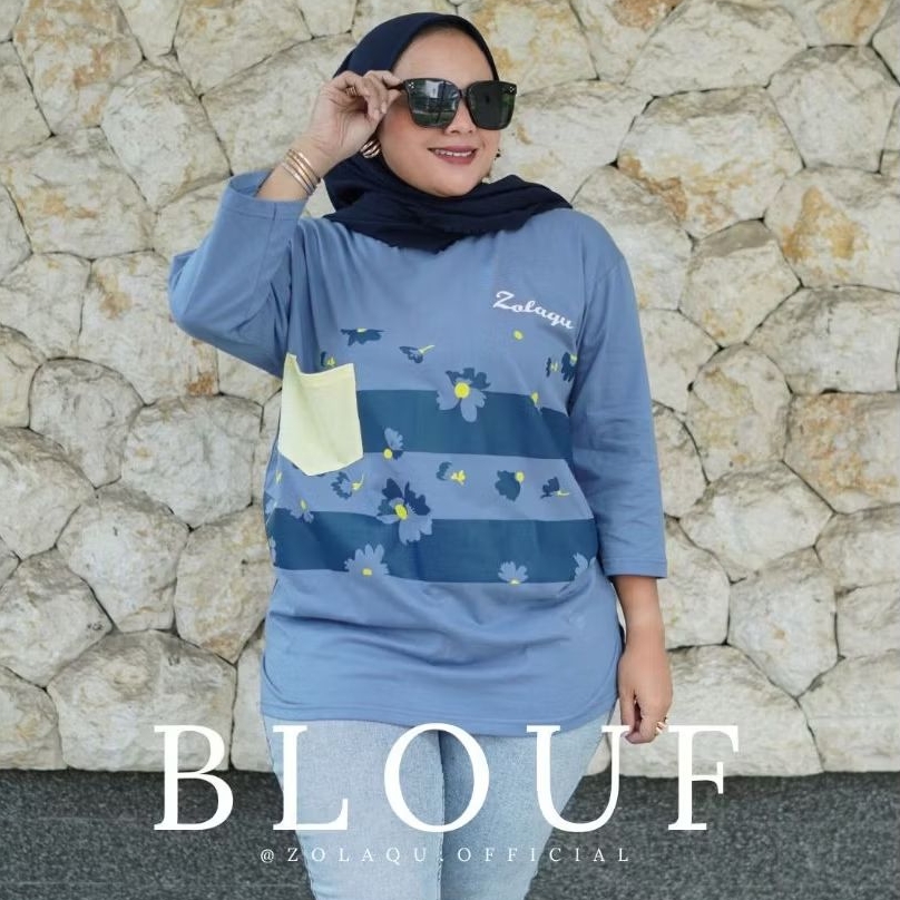 kaos oversize pocket wanita basic hijabers by zolaqu