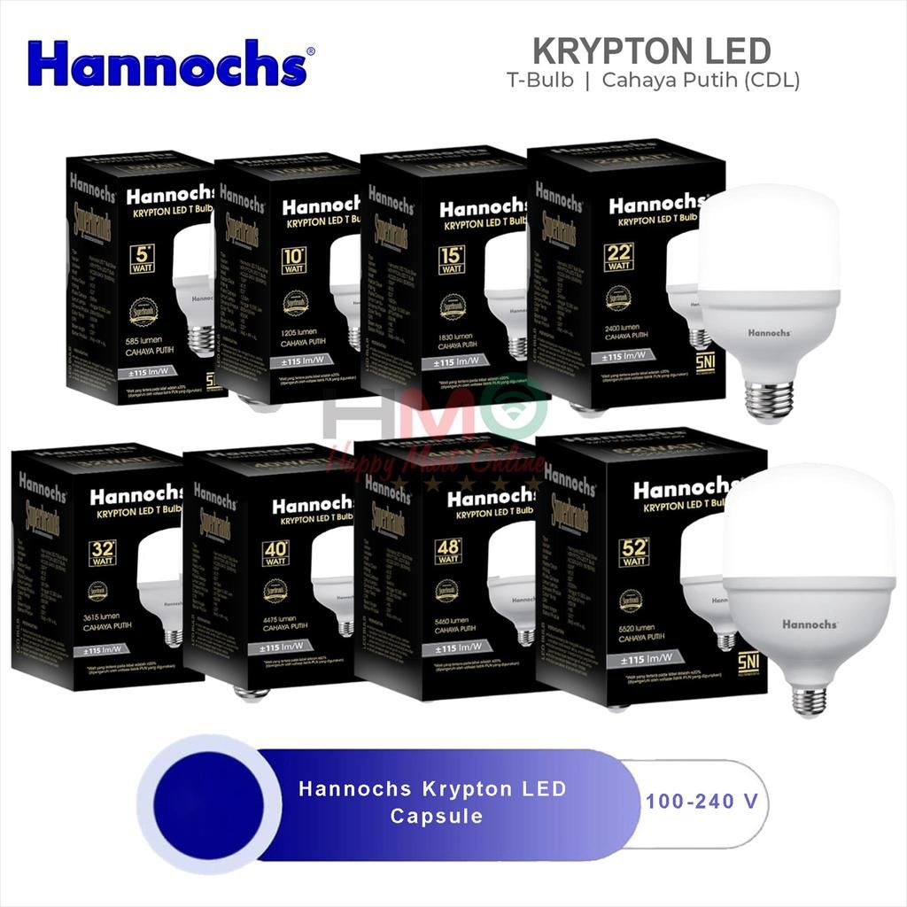 Lampu Bohlam Hannochs LED Capsule T-Bulb Krypton Cahaya Putih