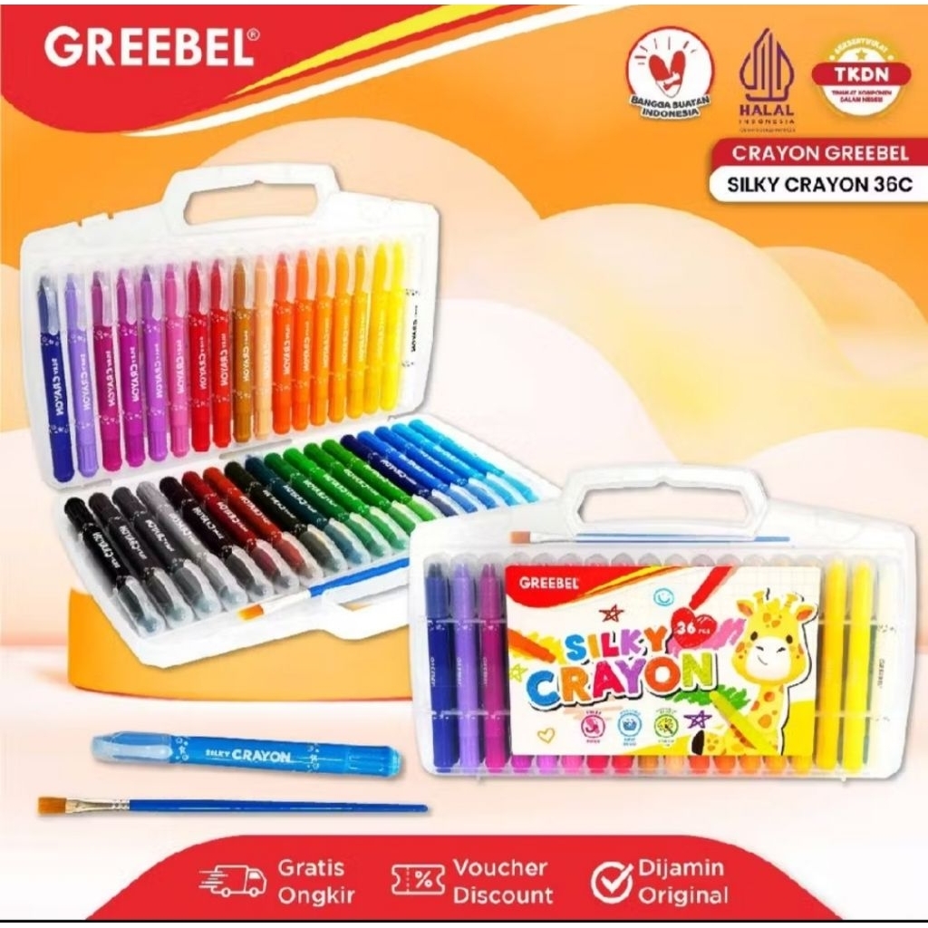 GREEBEL Krayon Silky isi 36 warna