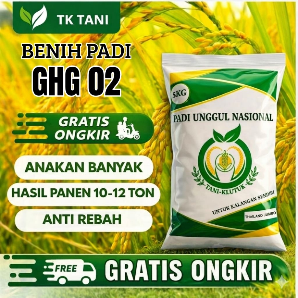 BENIH PADI UNGGUL BERKUALITAS GHG 02 100% ORIGINAL