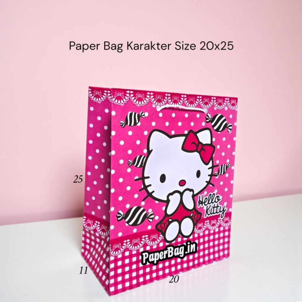 ISI 12 (1 Lusin) Gift Bag Ulang Tahun Anak Hello Kitty Minions Paper Bag