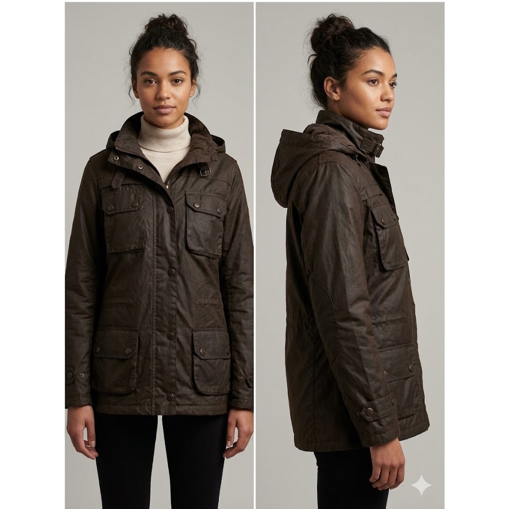Jaket Motor Retro Black Glossy coklat gelap ada minus