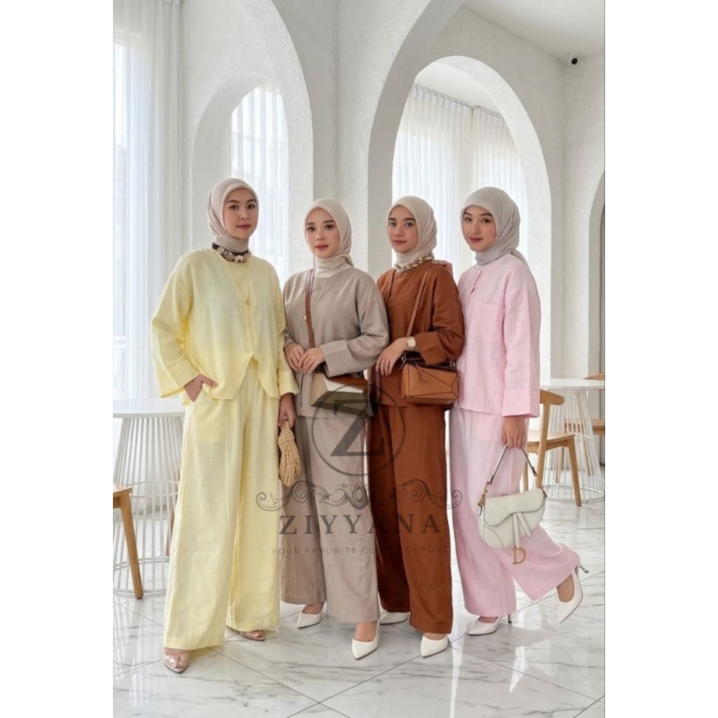 setelan polos jumbo wanita - Naomi oneset wanita - set jumbo motif premium - rayon viscose setelan w