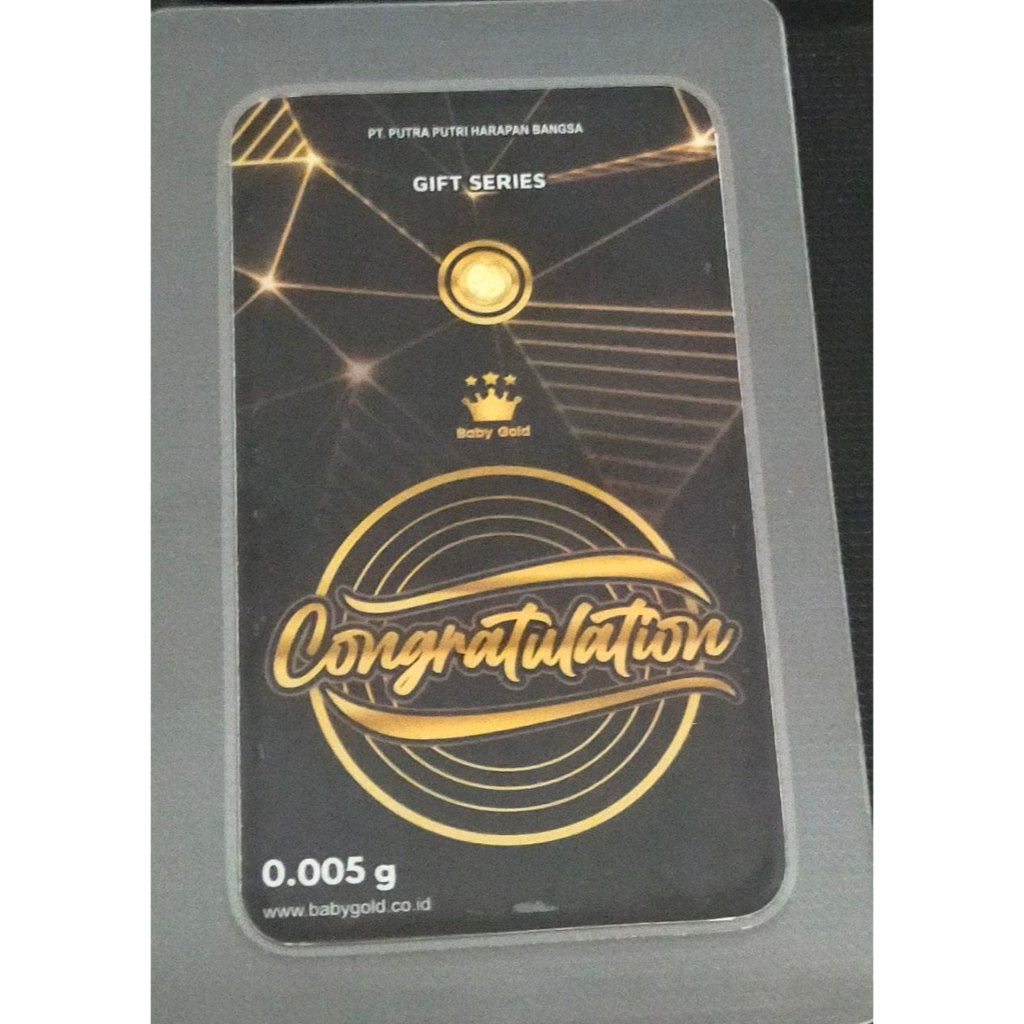 Logam Mulia Emas Baby Gold 0,005 Gram Congratulation