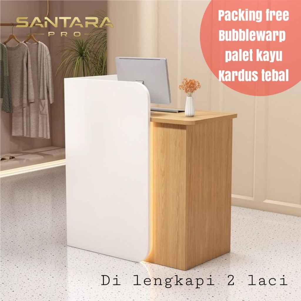 Meja Kasir Minimalis Modern 90x40x100cm – Meja Resepsionis, Meja Counter Toko, Meja Kasir Butik & Sa