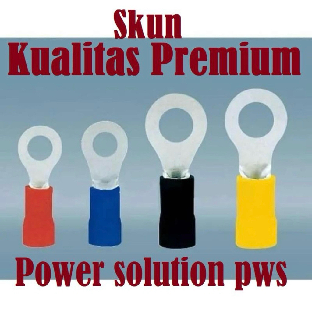 Skun Ring Kabel O Skun Aki Kabel Lug Terminal Ring Merah Hitam Crimping Kualitas Tebal Skun Ring Bul