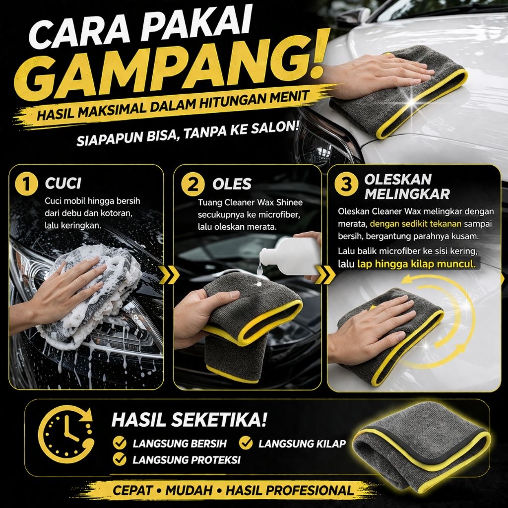 new cleaner wax shinee poles body mobil penghilang baret wax pengkilap mobil putih