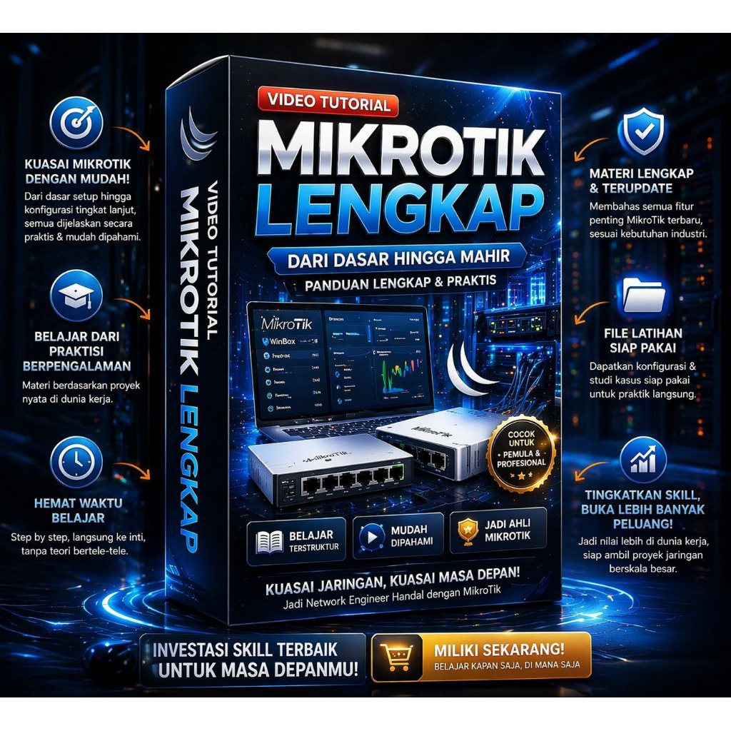 Belajar Mikrotik Lengkap + Video Tutorial Full Konfigurasi | Hotspot, Firewall, Load Balance, PCC
