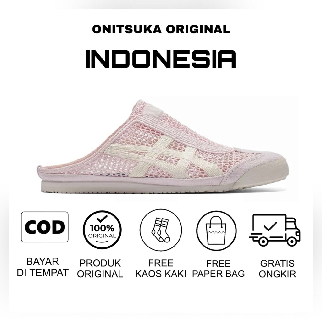 Sepatu Onitsuka Tiger Mexico 66 Sabot Pink Original / Sepatu Wanita / Sneakers Wanita / Sandal Wanit