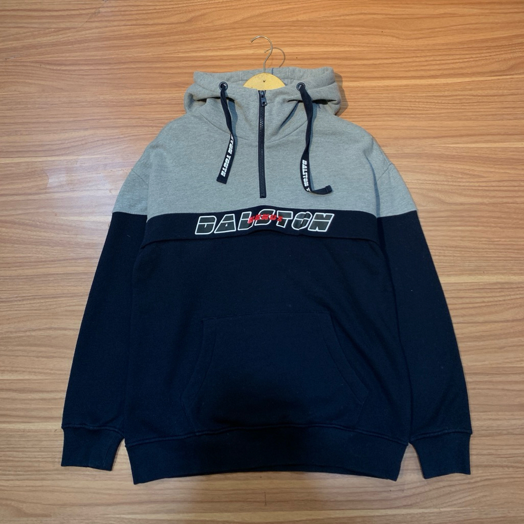Hoodie Henus Dalston • Navy & Gray Colour Logo Sablon