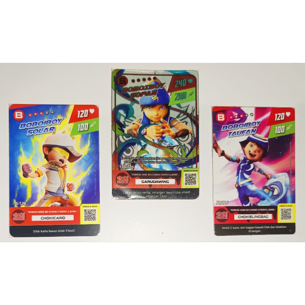 Bundling Kartu Boboiboy Sopan (S) - Choki Choki Monsta Galaxy Card Vase 1 & Vase 2