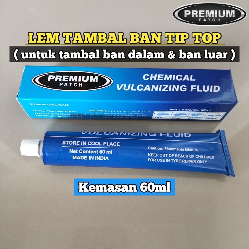 Lem tambal ban Tip Top PREMIUM Kemasan 60ml - Lem untuk tambal ban dalam dan ban luar - BESTPATCH PR