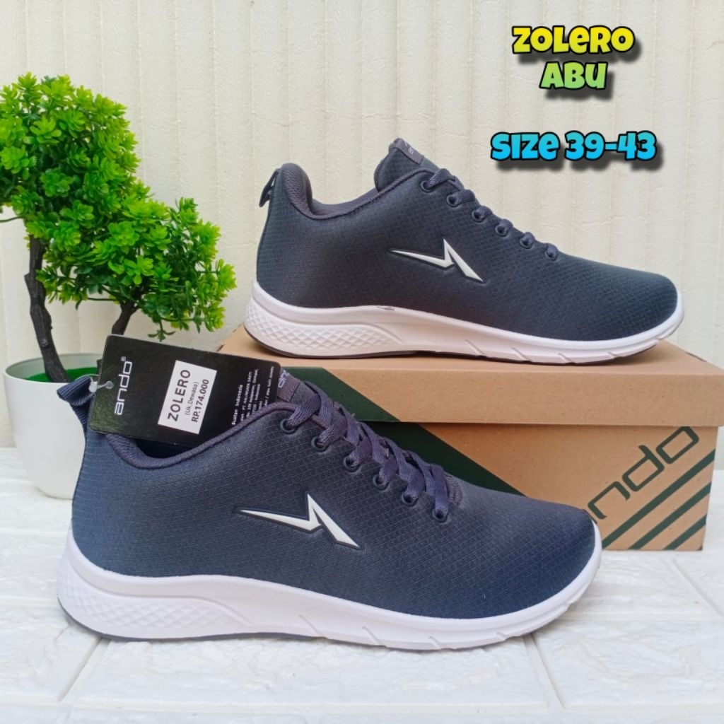 SNEAKERS PRIA ANDO ASTON LIAM PINO NAVY ABU MIN WOO ABU TUA SIZE 38-43 - SEPATU SPORT PRIA MURAH - S