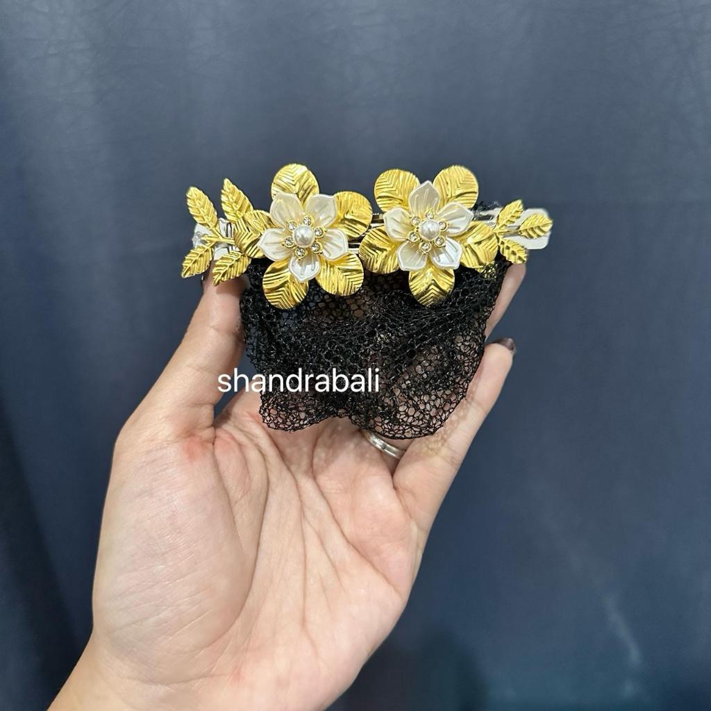 Shandra Bali - Jepit Jaring Harnet Model Bunga Semanggi Kendari Fashion Untuk Sanggul Rambut Bali