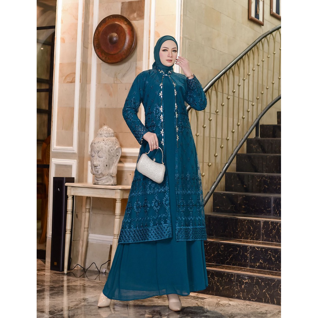 Permata Olshop / Party Dress BJ / Kebaya Gamis Pesta Mewah  / Gamis Kondangan / Kebaya Gamis Modern 