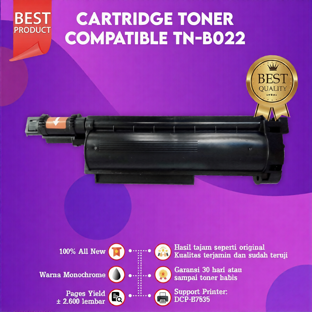 FixPrint Cartridge Toner TN-B022 TNB022 TN-B027 Compatible for Printer Laserjet DCP B7535 HL B2180DW