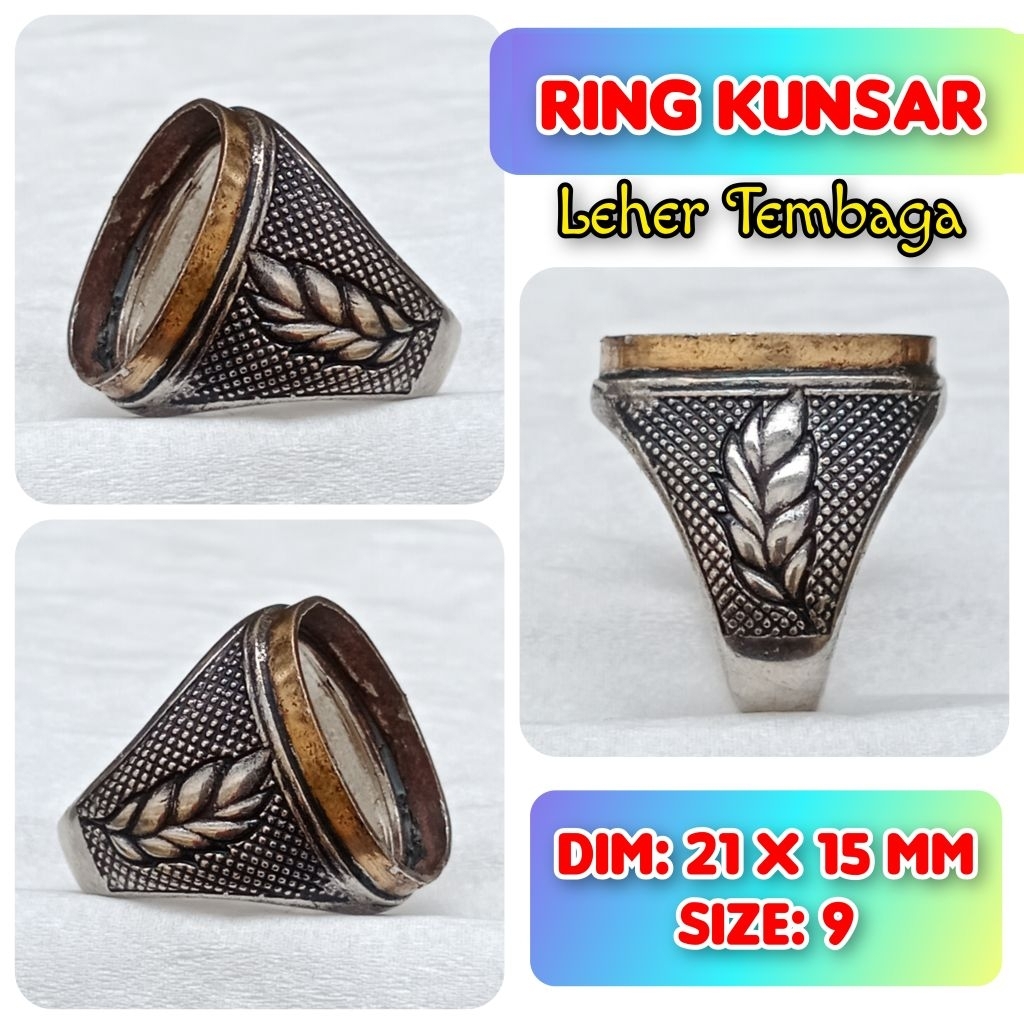 Cincin Emban Batu Akik dan Permata Leher Tembaga.04