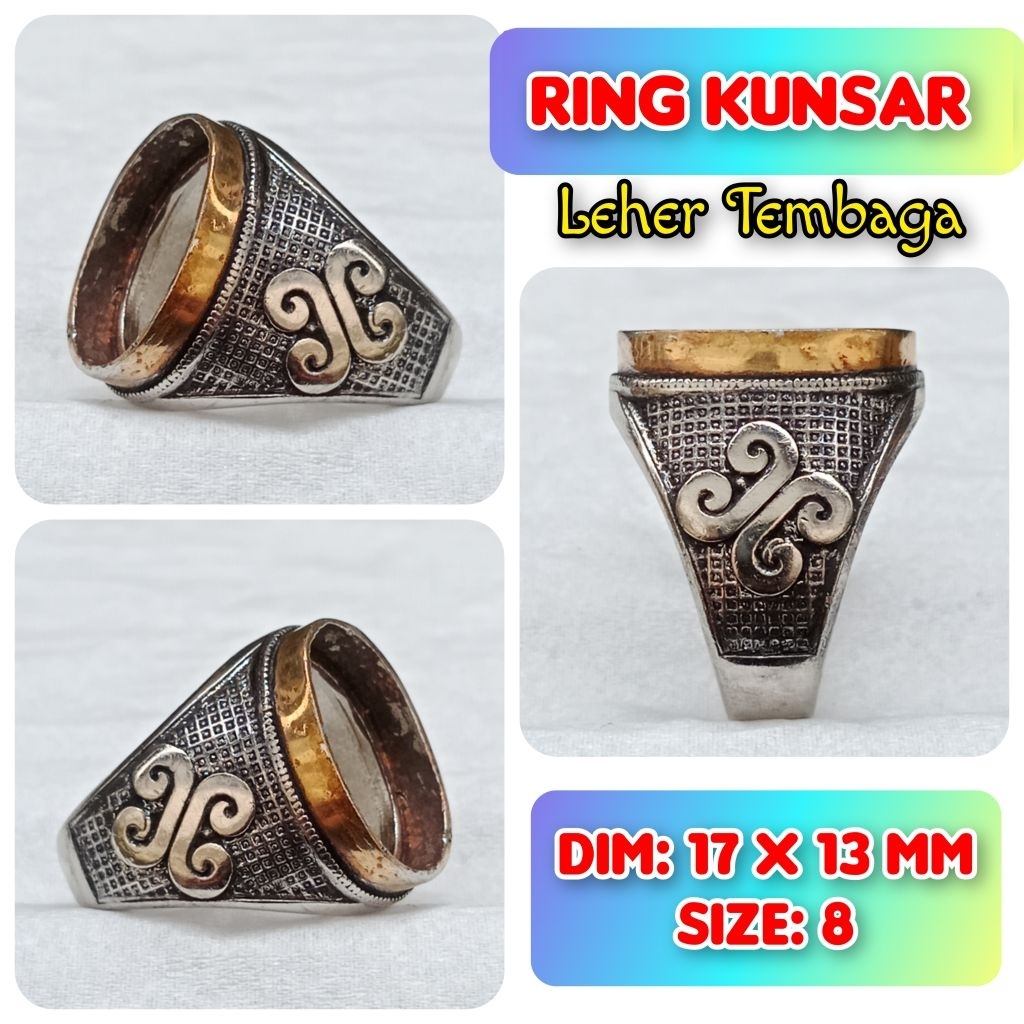 Cincin Emban Batu Akik dan Permata Leher Tembaga.03