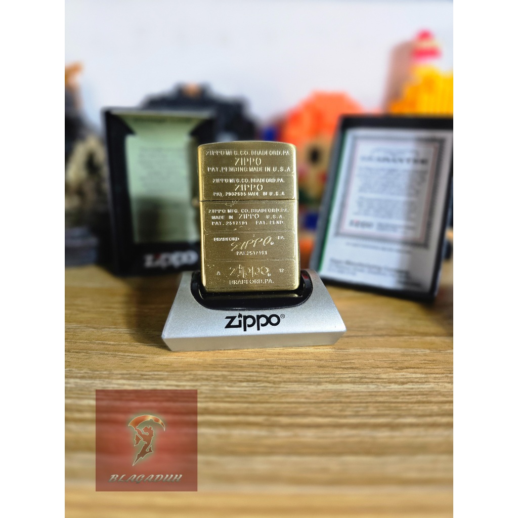 ZIPPO ORIGINAL FONT GOLD "ARMOR CASE " EDITION MADE IN USA