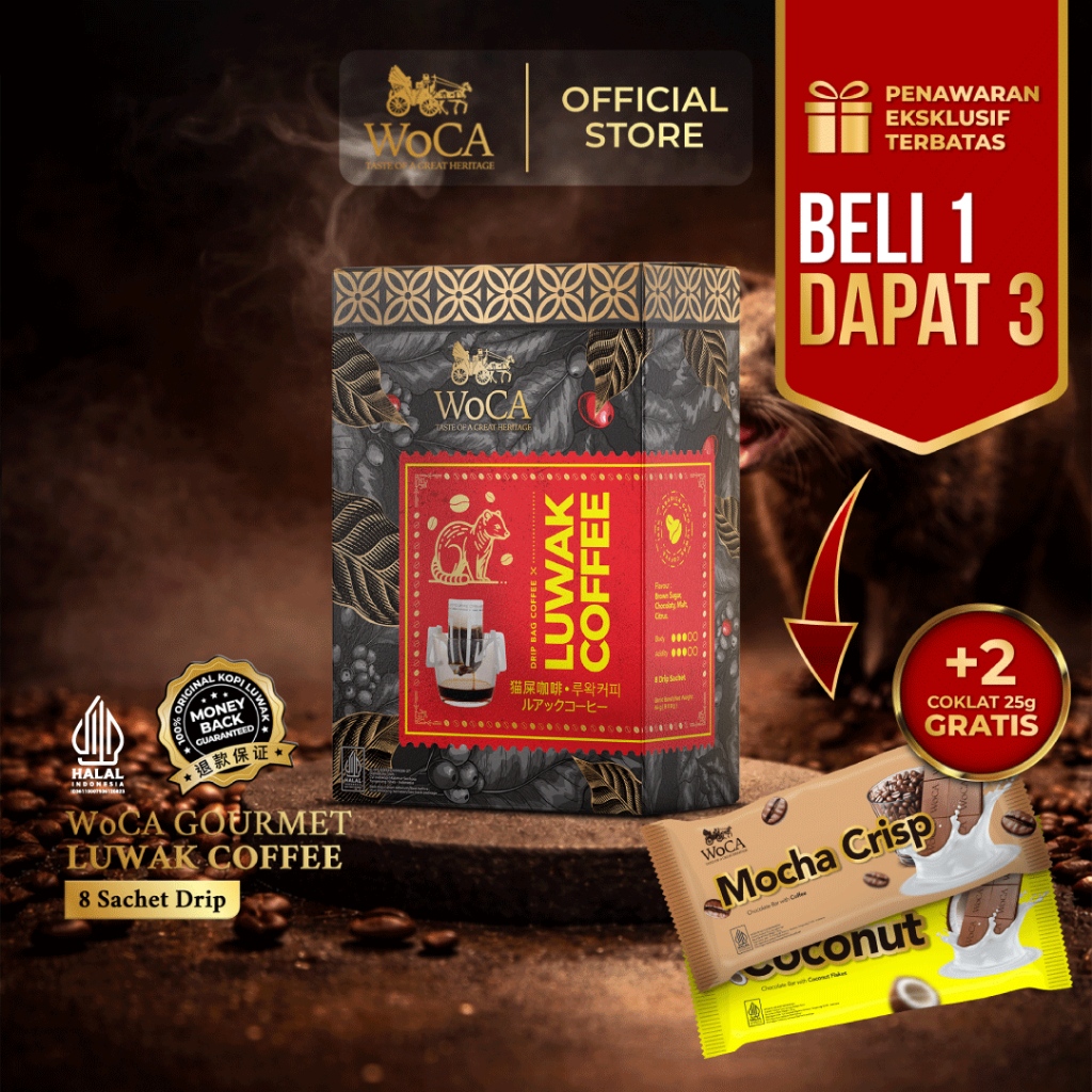 WoCA Gourmet Luwak Coffee 8 Sachet Drip
