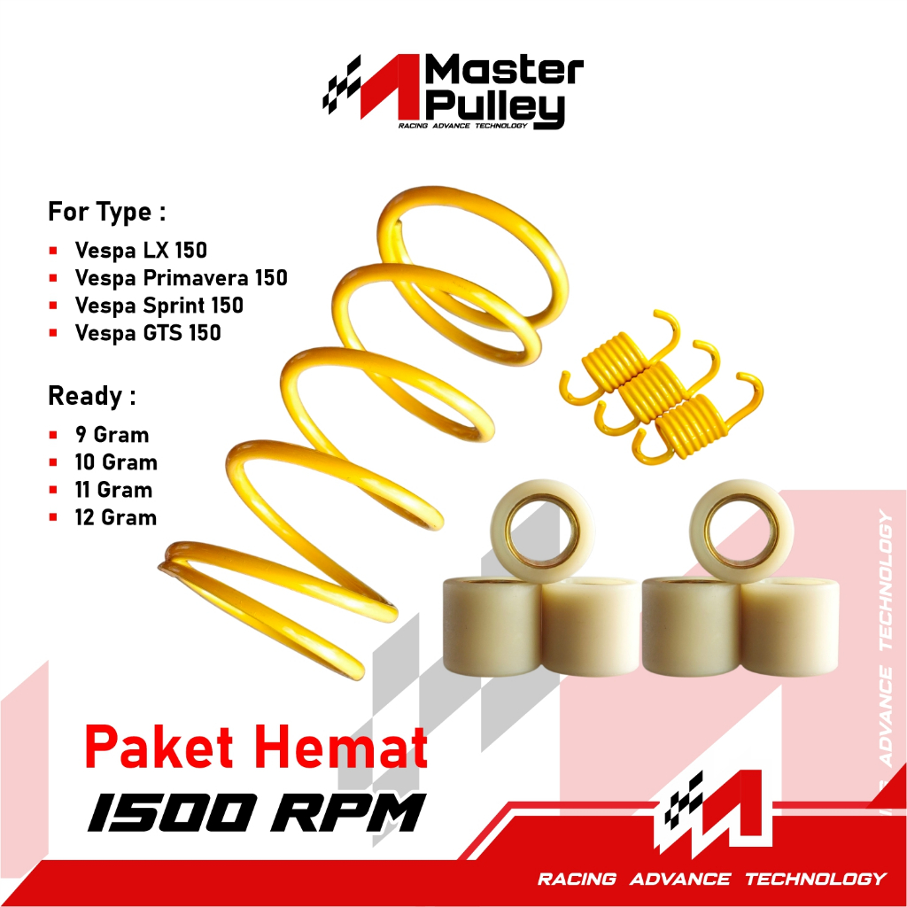 PAKET HEMAT CVT VESPA MATIC LX 150 / HEMAT CVT 1500 RPM VESPA MATIC PRIMAVERA 150 [ UPGRADE HEMAT CV