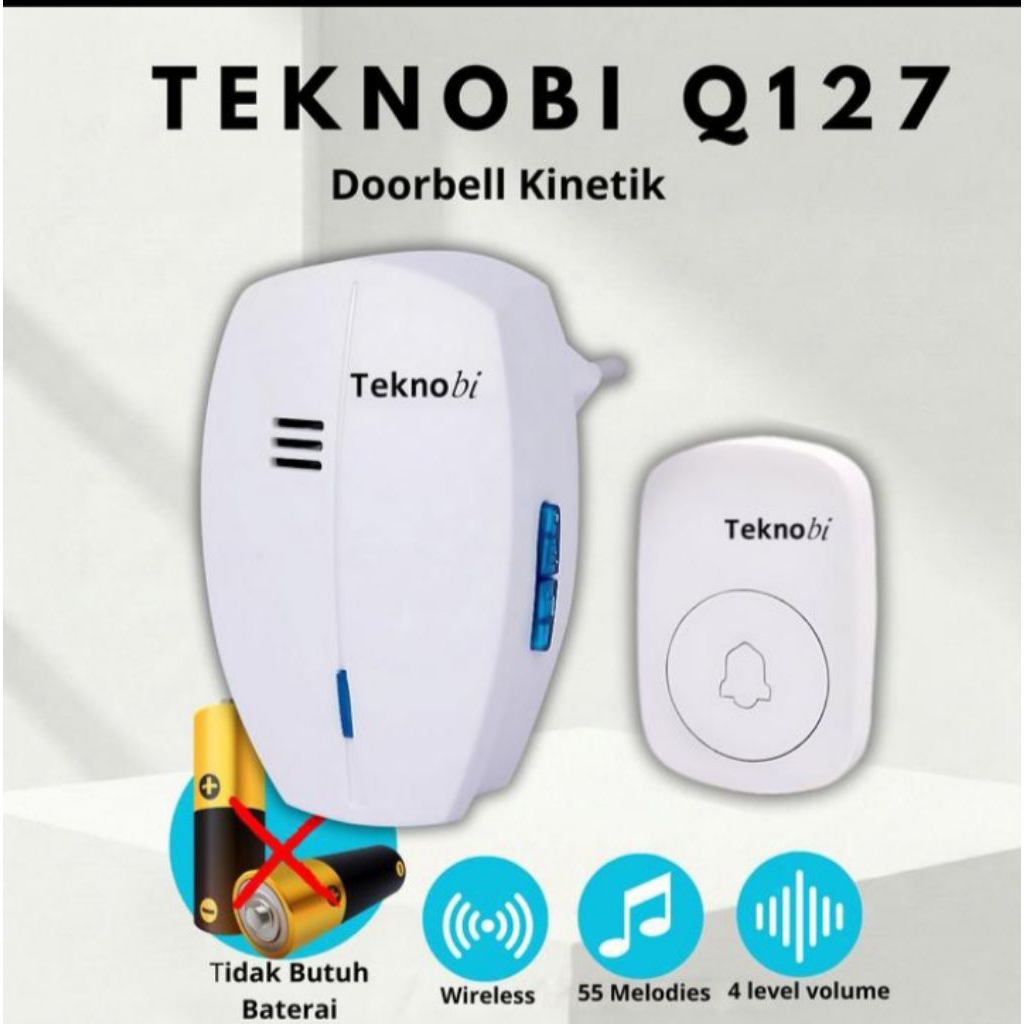 Bel Kinetik Tanpa Batrei Teknobi Q127 Waterproof Multymelody