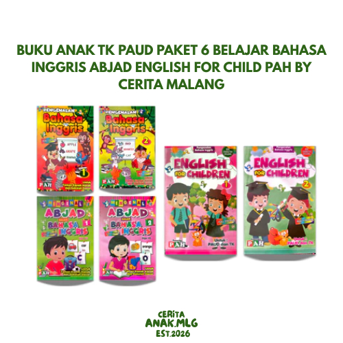 Buku Anak TK PAUD Paket 6 Belajar Bahasa Inggris Abjad English For Child PAH By Cerita Malang