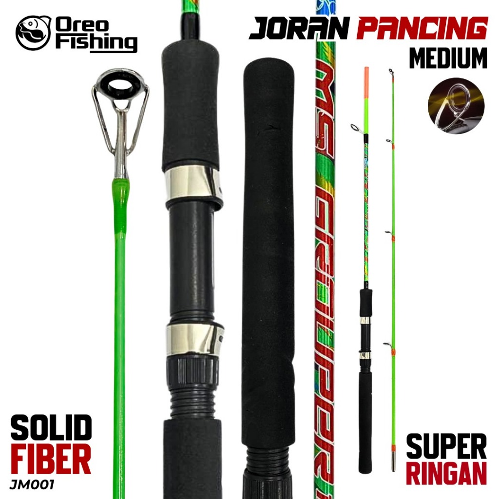 Joran Pancing JM001 Spinning Bahan Fiber Solid Untuk Kolam Sungai Danau Joran Udang Ikan Lele Joran 