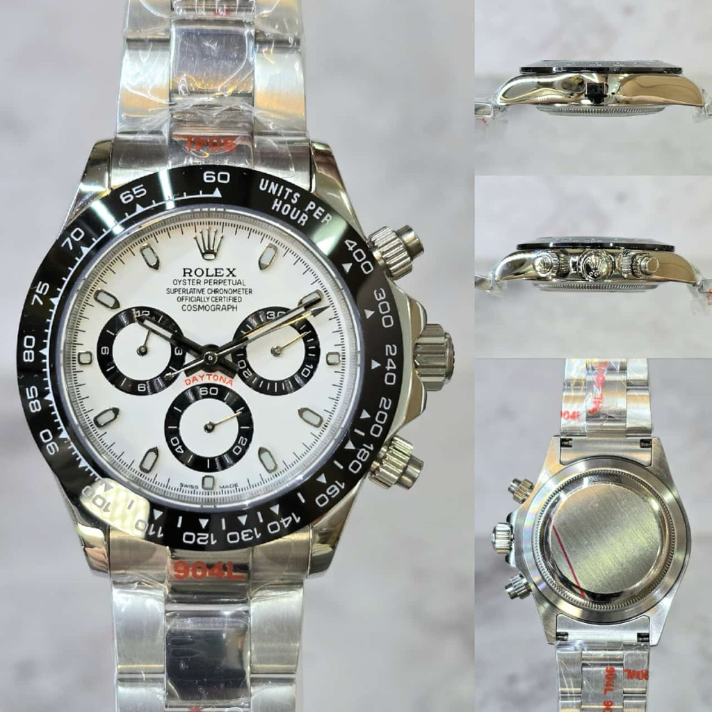 JAM TANGAN MEWAH MODEL RLX DAYTONA PANDA BODY SW 4130