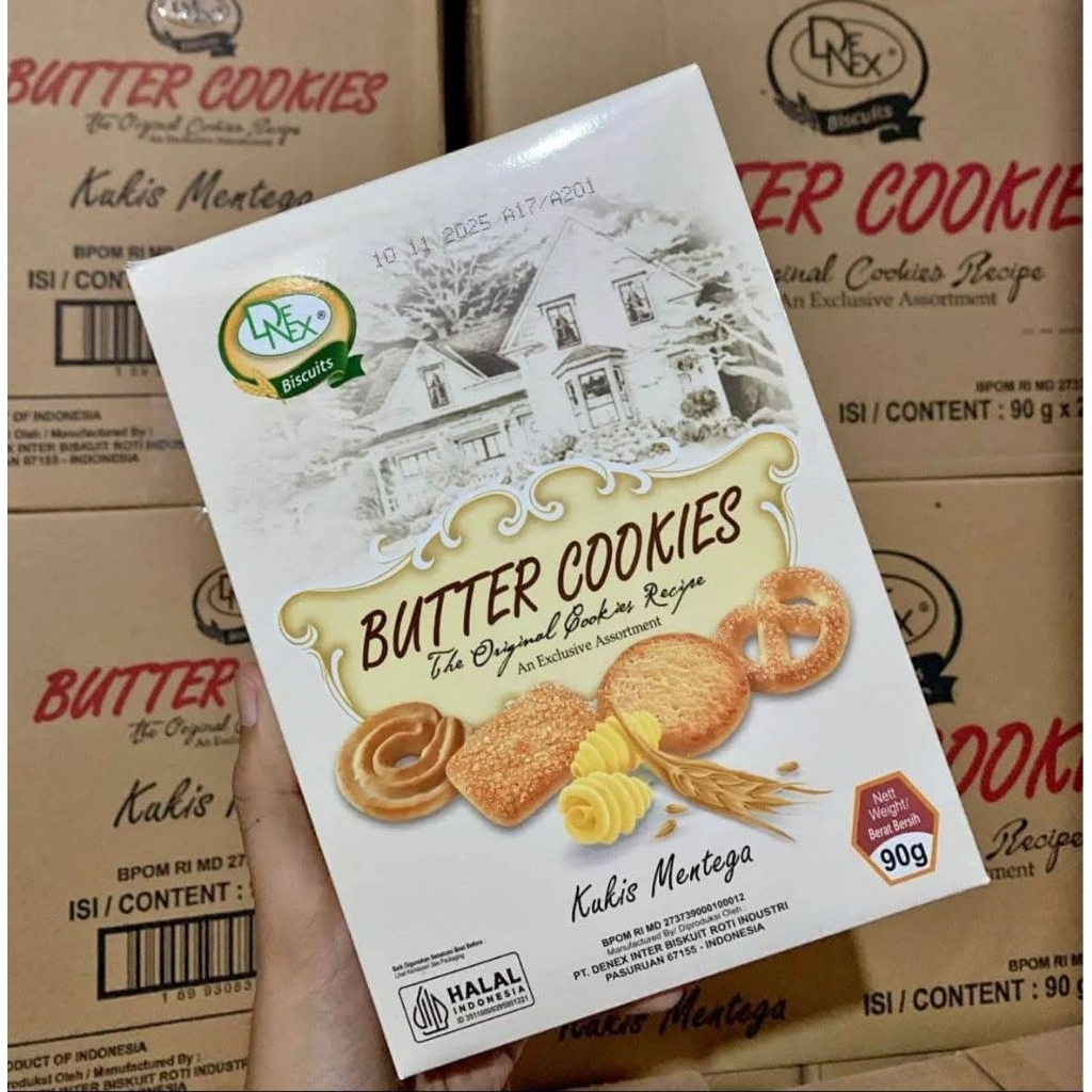 (JAJANAN HAJATAN) DENEX BUTTER COOKIES 90 GRAM - 1 KARTON ISI 24