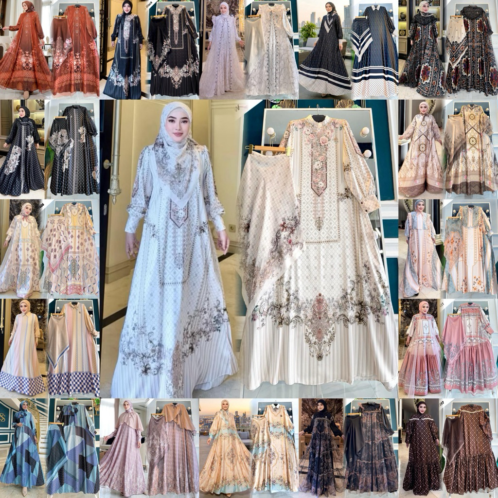 SHELLASAUKIA GAMIS DRESS SET HIJAB ORI BY SHELLASAUKIA