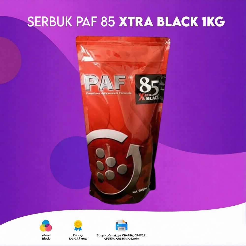 FixPrint Serbuk PAF 85 Xtra Hitam HPC 1KG HP Laserjet P1002 P1003 P1004 P1005 P1006 P1009 M1120 M112