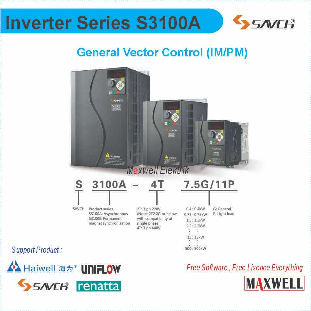 SAVCH S3100-4T132G/160P VSD INVERTER