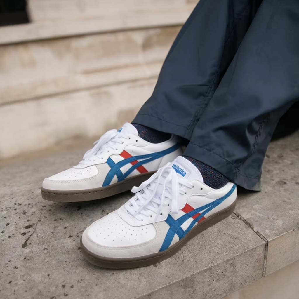 Sepatu Casual Onitsuka Tiger GSM White Directoire Blue Original