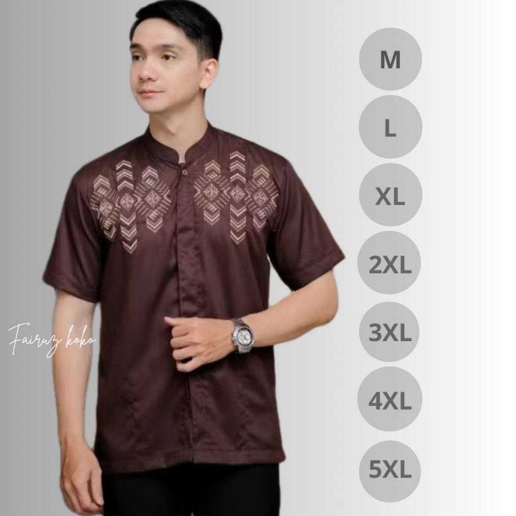 Big size jumbo baju Koko bordir pria dewasa size jumbo XL XXL XXXL 4L 5L