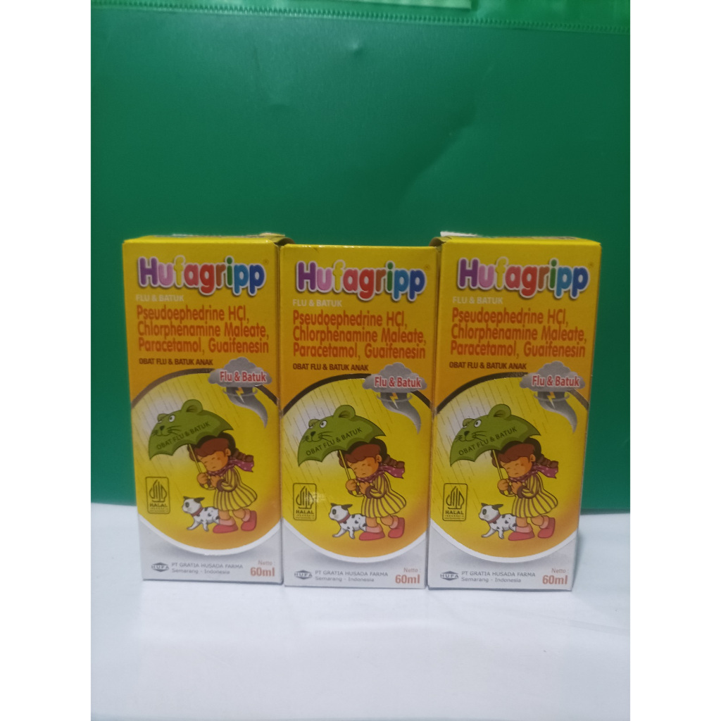 HUFAGRIPP KUNING SIRUP 60ML Obat untuk batuk pilek demam anak