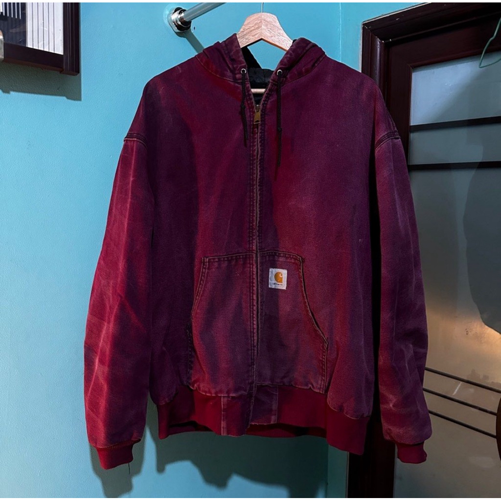 carhartt active jacket burgundy