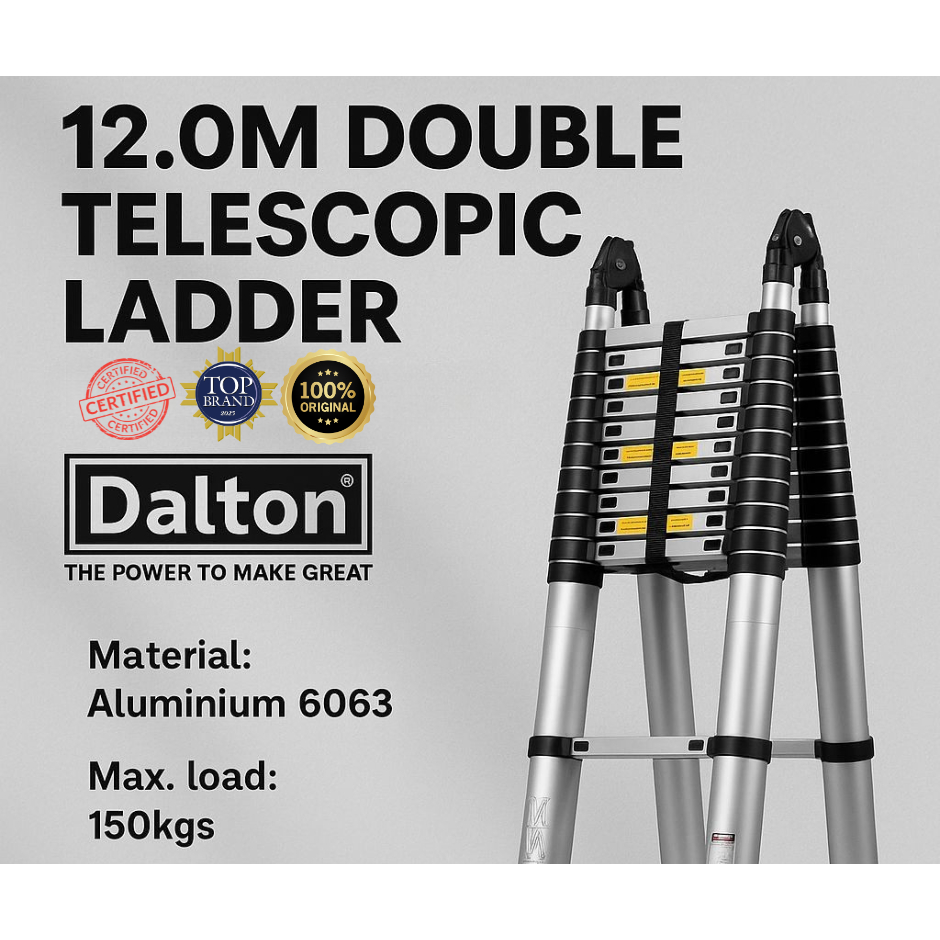 Tangga Teleskopik 12 meter Tangga Lipat Aluminium Teleskopik 12M Double Teleskopik 12 meter Dalton