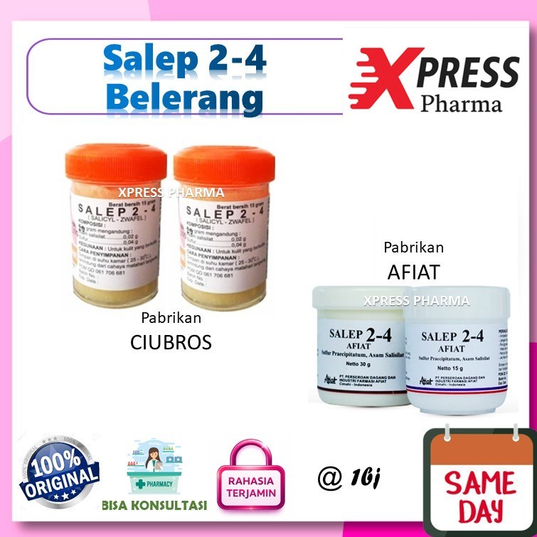 XPRESS  Salep 2-4 Belerang / Sulfur 25 gr 24 Cream Mata ikan Gatal Skabies Kapalan