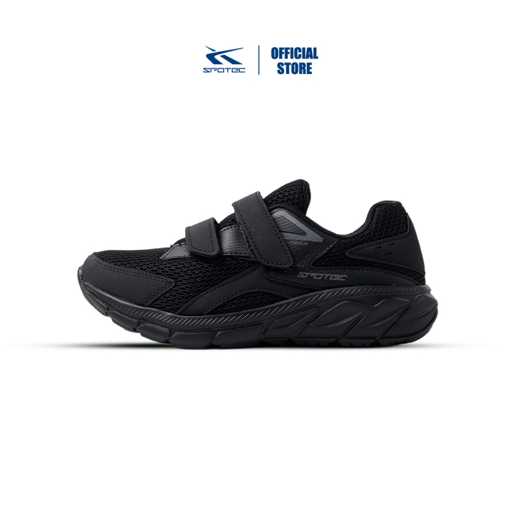 SPOTEC Kids Calvin Jr Velcro Sepatu Sneakers Anak - Hitam Hitam