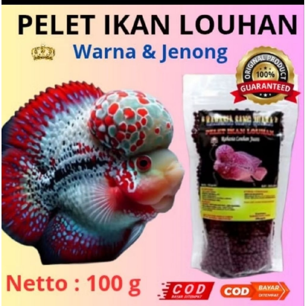 PELET IKAN LOUHAN UNTUK WARNA DAN JENONG 100 GR