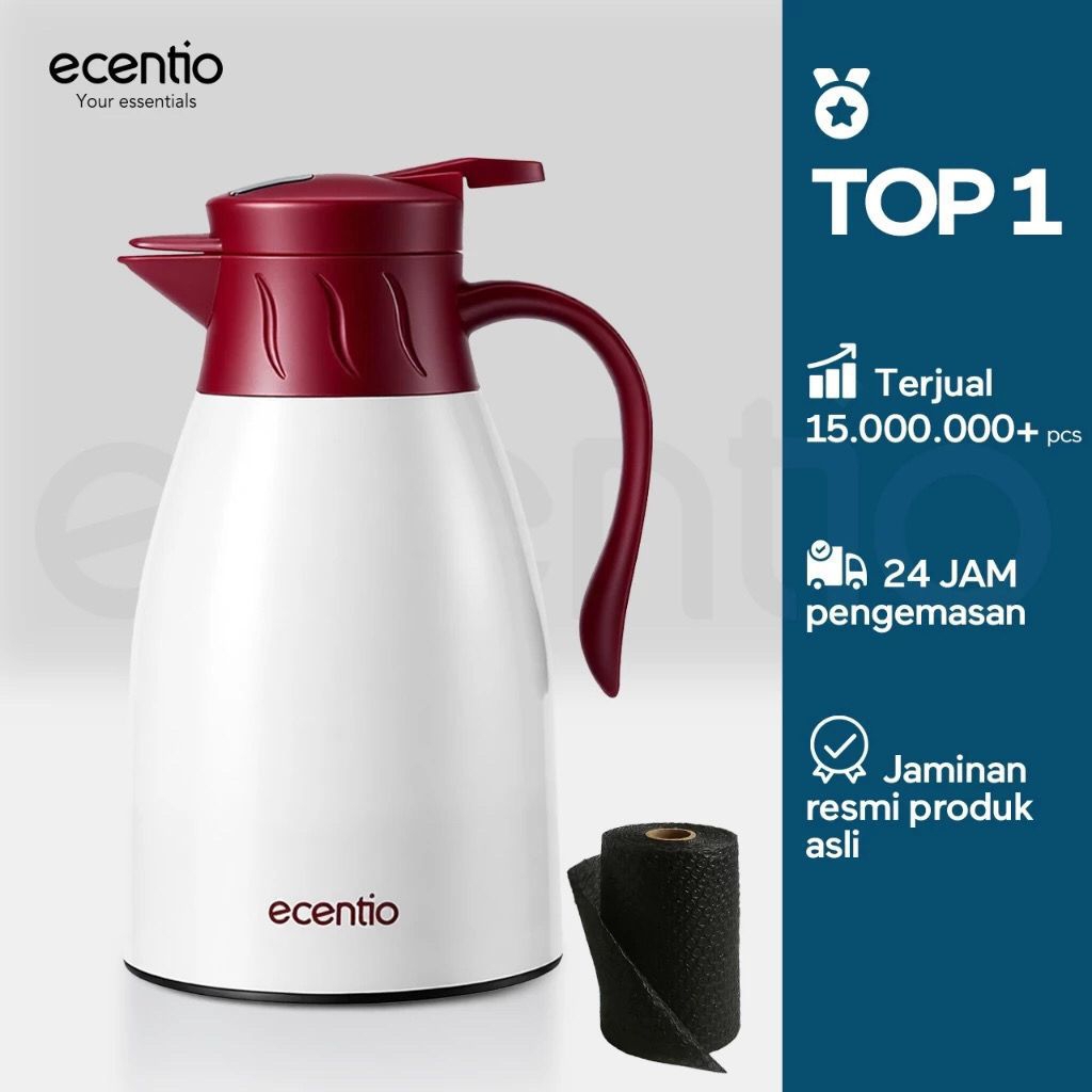 ecentio LED Termos Air Panas Dingin 24 Jam 1L Food Grade aman untuk Bayi - Termos Teko Suhu Digital 