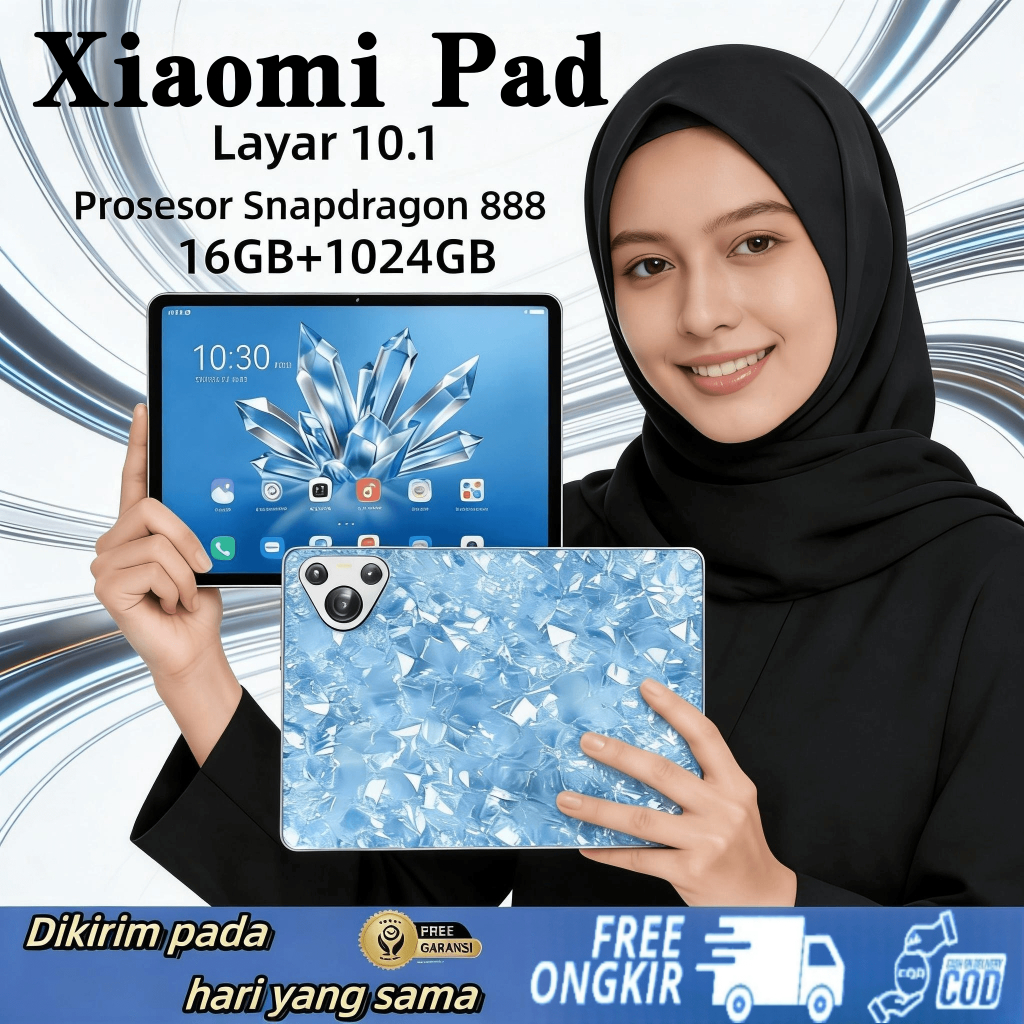 Tablet Xiaomi 5G Snapdragon 888 16GB+1TB | 10.1" 120Hz OLED FullView | Murah Spek Tinggi | Gaming Be