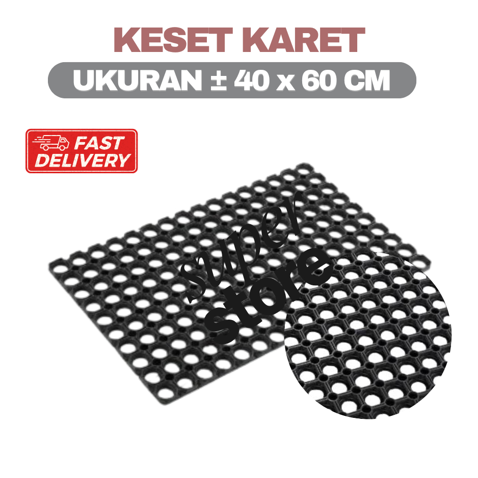 Keset Kaki Keset Karet Anti Slip Keset Karet Kamar Mandi Keset Karet Lubang Uk 40 x 60 cm