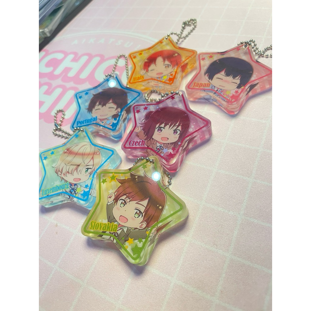 Hetalia world Stars Acrylic Keychain Ganci Italy Portugal Japan Luxemborg Slovakia Czech
