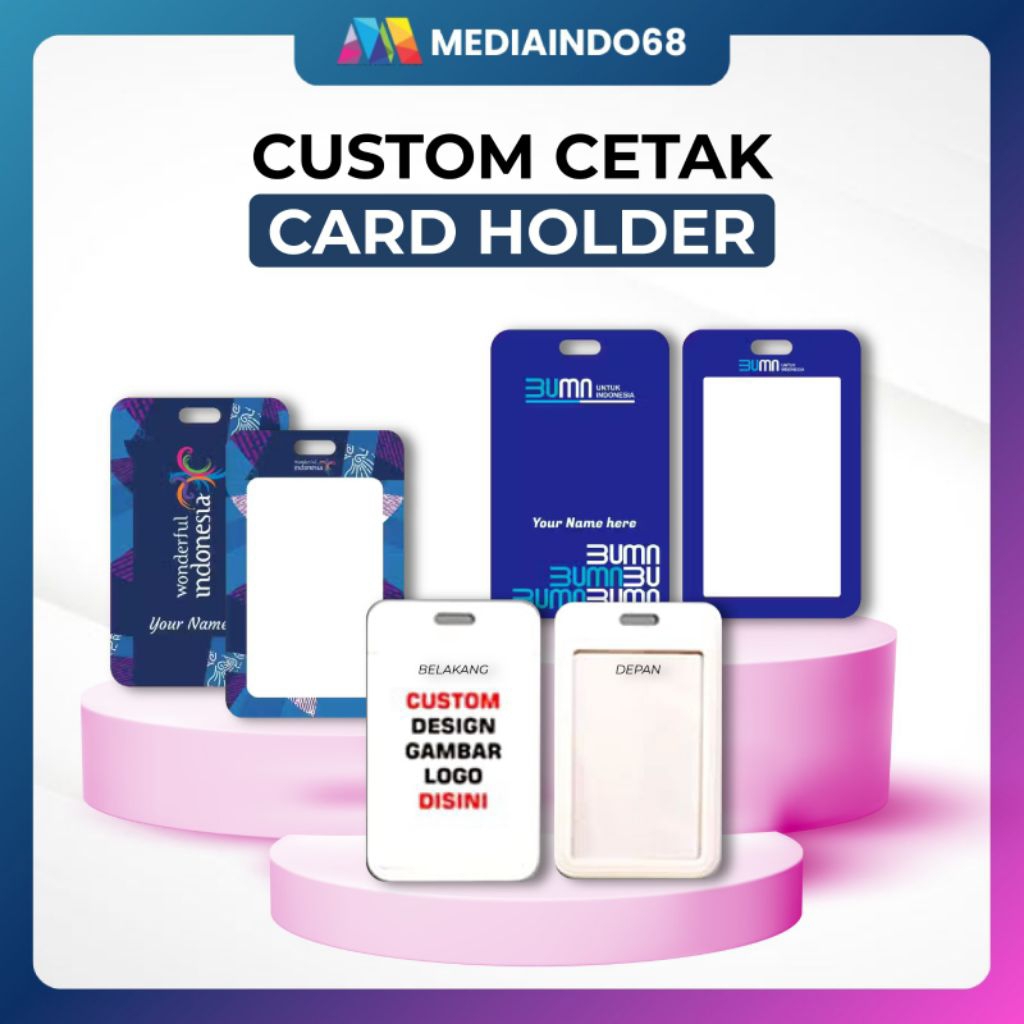 Custom Cetak Card Holder bahan PVC Tebal/Aesthetic Id card Hardcase / Print Tempat Kartu/Photocard H